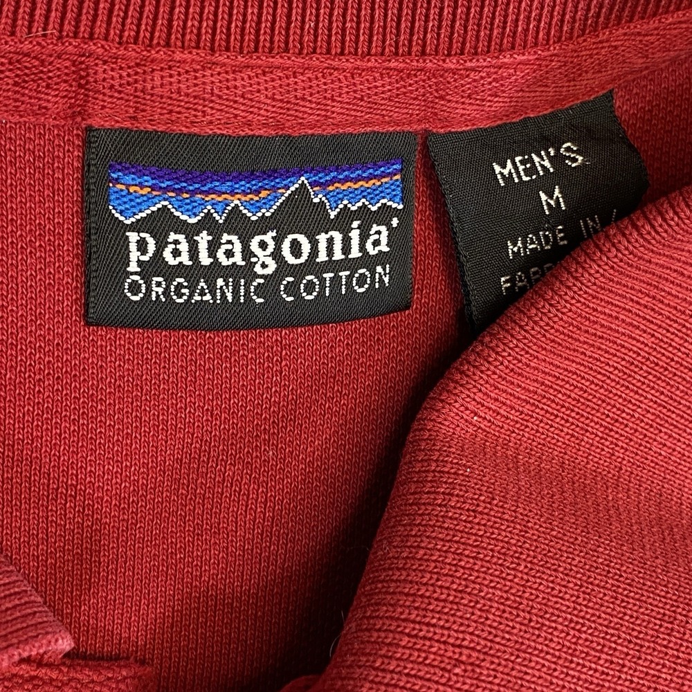 Patagonia Polo Men's Medium Red Organic Cotton Short Sleeves Golf Outdoor Hiking - Picture 3 of 7